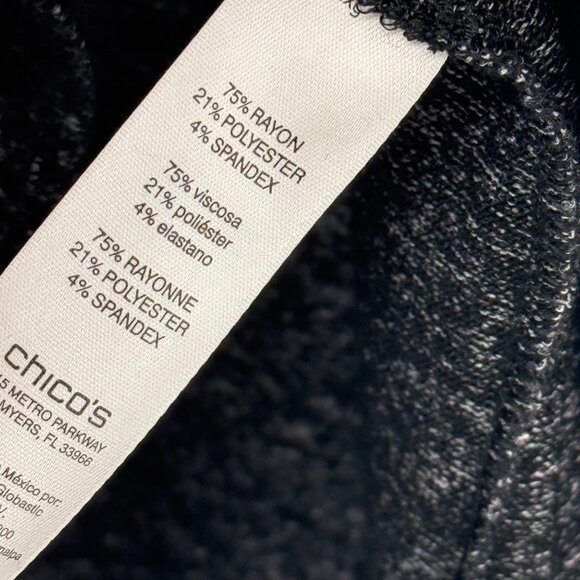 Chicos 2 Zenergy  Gray Cozy Jewel Pullover Tunic top  Size large womens - Picture 9 of 12